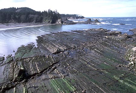 Wave-cut bench, Sunset Bay, Oregon